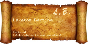 Lakatos Bertina névjegykártya